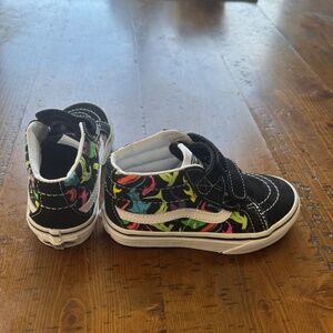 Vans Sharks/Sting Rays Glow-in-the-Dark Velcro Toddler 10.5 FREE SHIPPING!!!